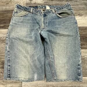Vintage 1995 Levis 550 Red Tab Light Wash Blue Mens 38 Relaxed Fit Denim Shorts